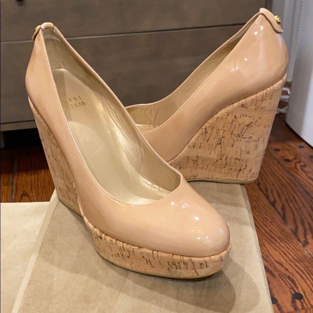 Stuart Weitzman York Cork Wedge Pump